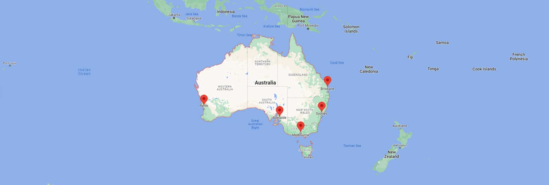 Australia Map Markers